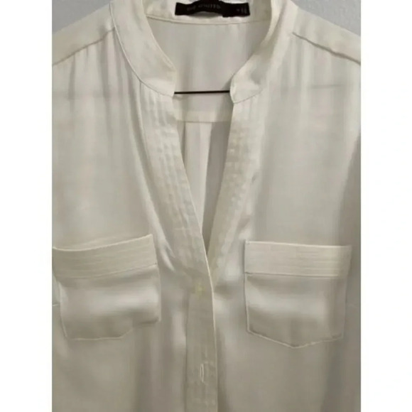 The Limited Womens Off White Cream 3/4 Roll Sleeve Blouse Size Small - Picture 5 of 12